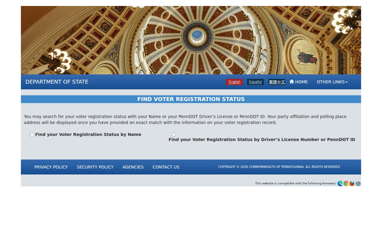 Mount Lebanon resident lookup through Pennsylvania voter registration status