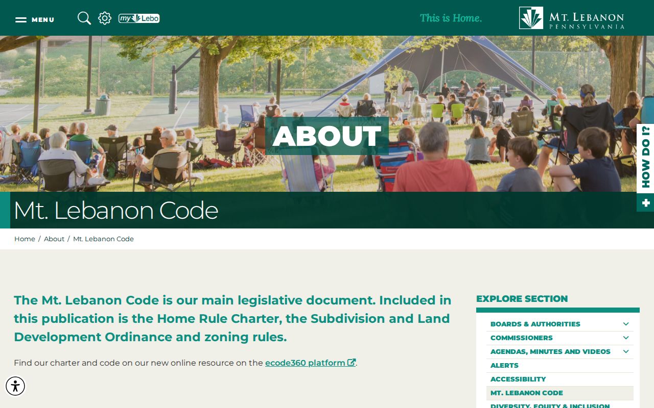 Mount Lebanon street directory municipal code and records information